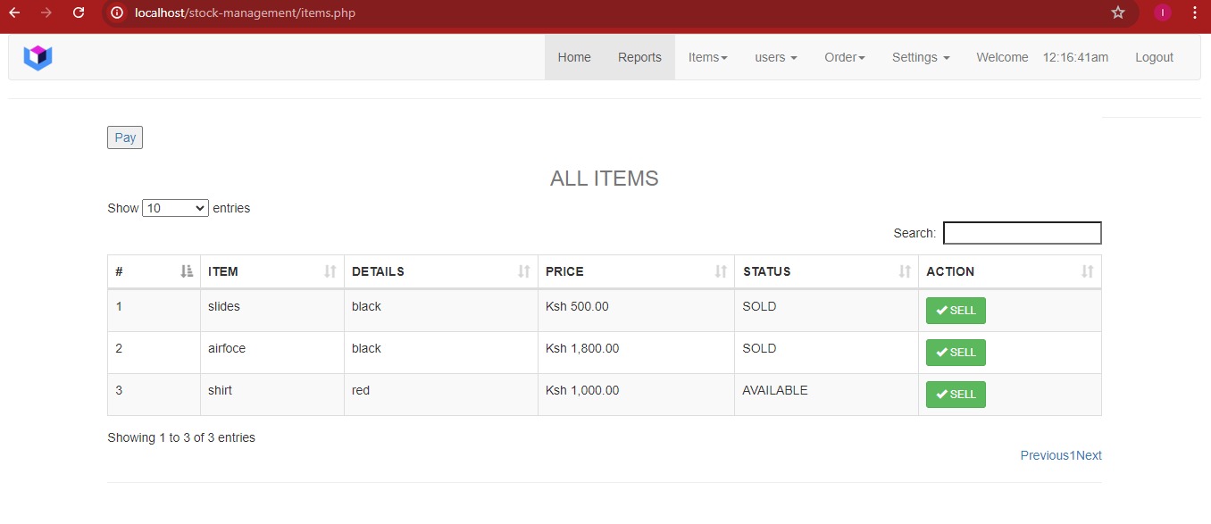 Hiring Inventory Management System